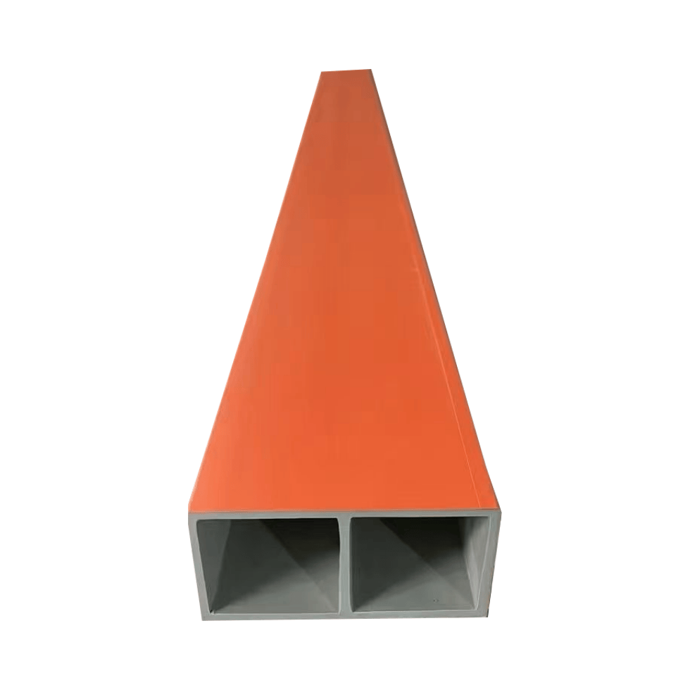 Indoor Decoration Batten 100*50mm WPC Hollow Square Tube Column Wooden Partition Wall Wood Grain Ceiling Timber Tube